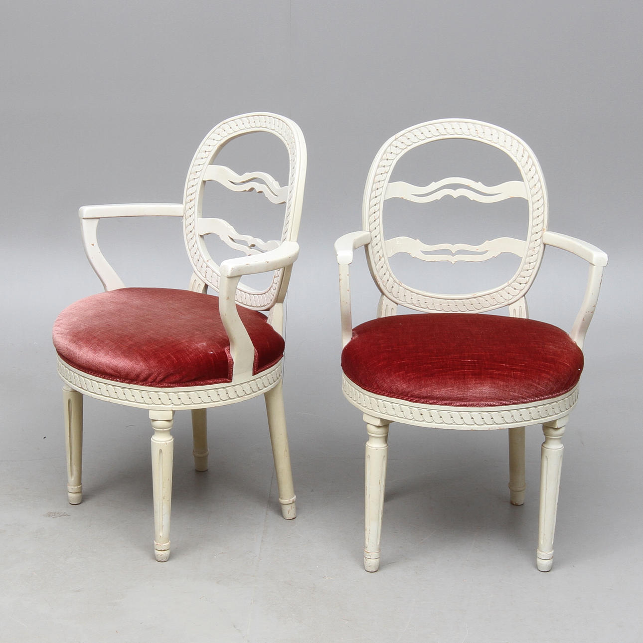 KARMSTOLAR, 1 par, gustaviansk stil, 1900-tal.