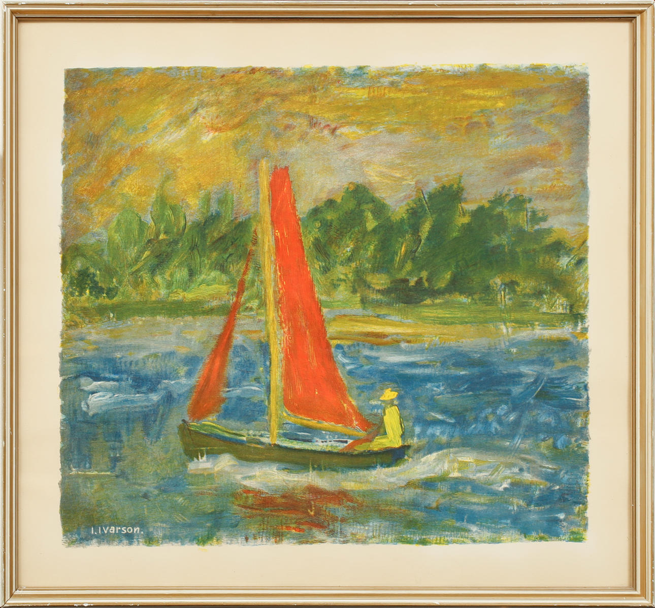 IVAN IVARSON. After. After “The Red Seal” color lithograph, signed in print.