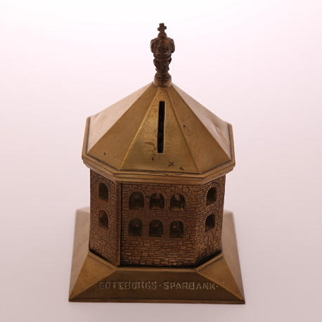 SPARBÖSSA, mässing, Göteborgs Sparbank, 1900-tal.