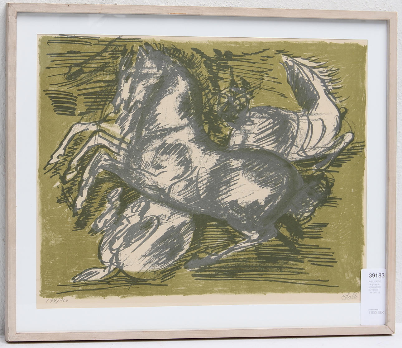 AXEL SALTO. Färglitografi, signerad och numrerad 144/260.