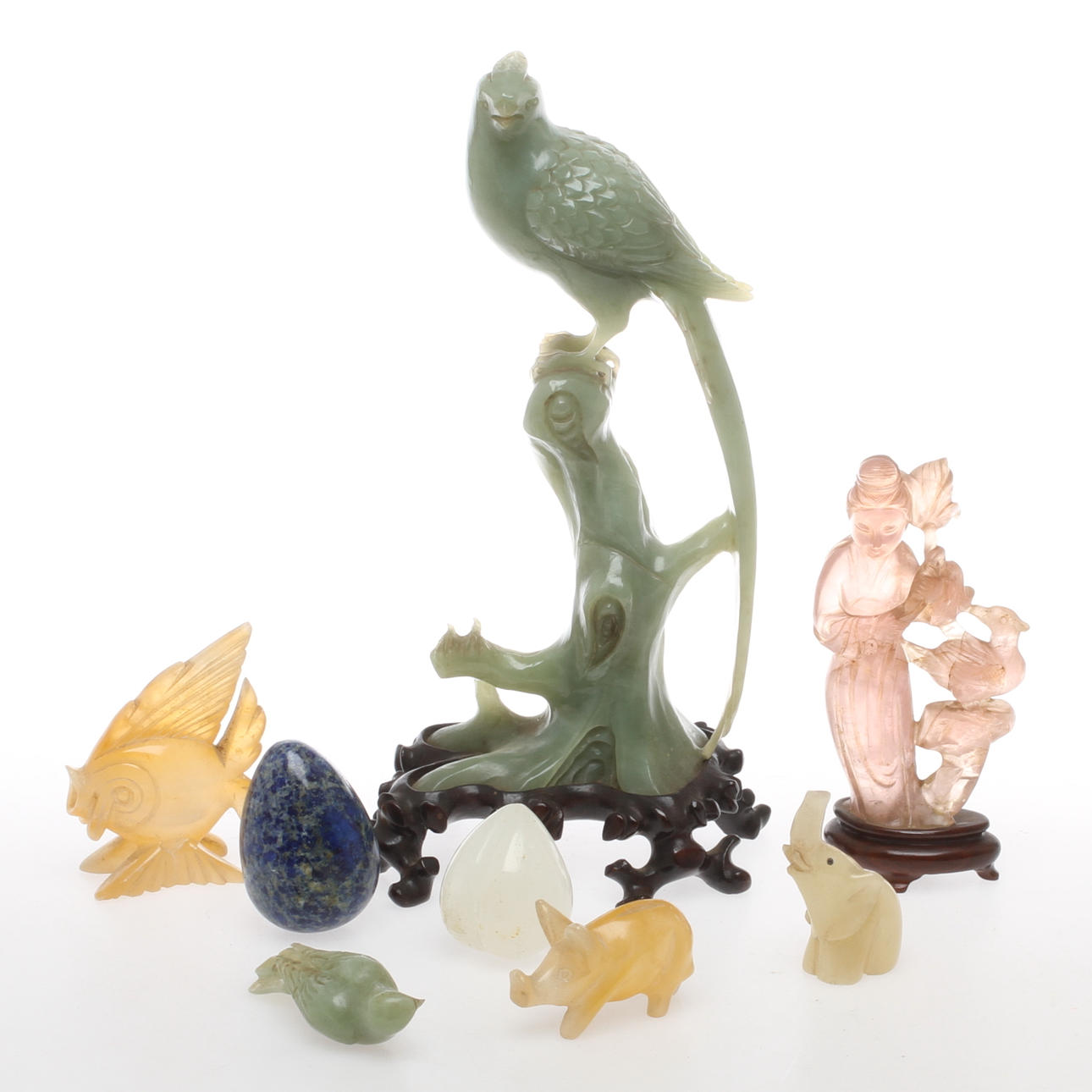 FIGURINER, 7 st, stenarbeten, orientaliska.