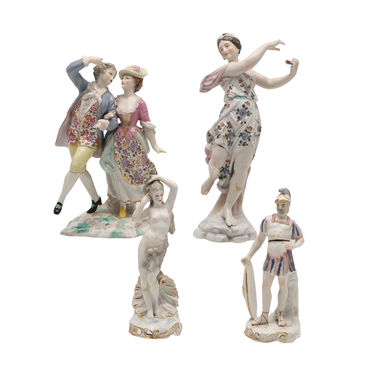 PAR TYSKA PORSLINSFIGURER & ANDRA FIGURER.