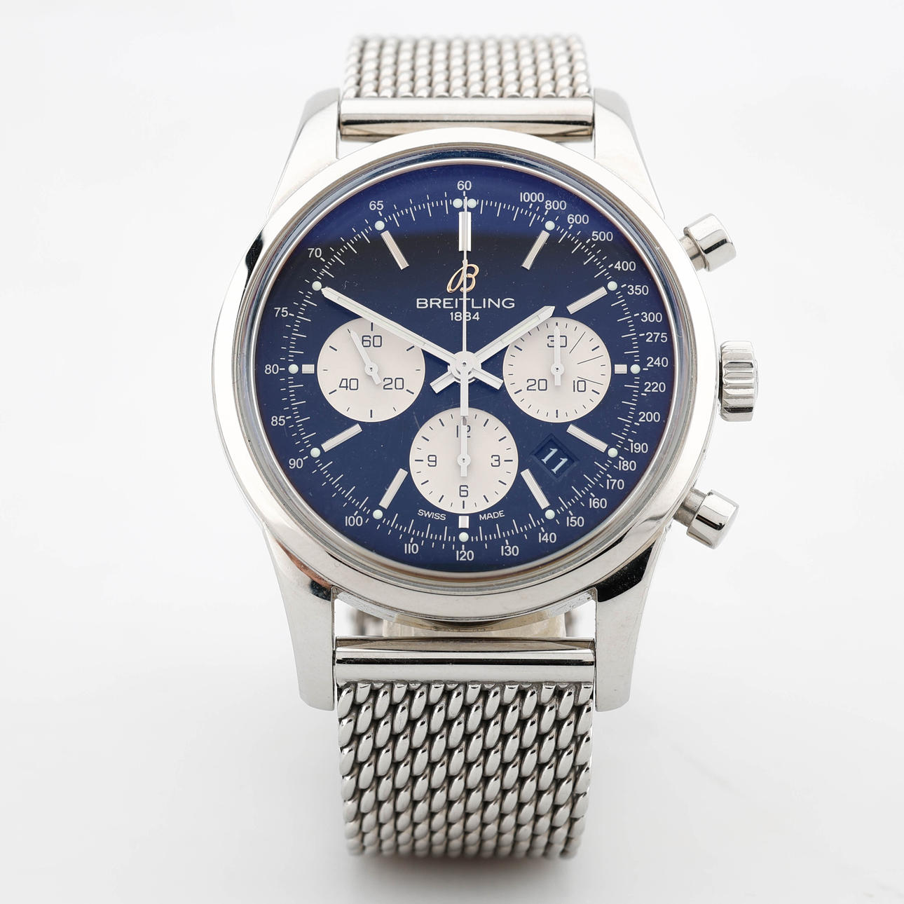 BREITLING TRANSOCEAN LIMITED EDITION, Wristwatch, steel, automatic assignment, date, chronograph with minute counter and hour counter, 2010s.