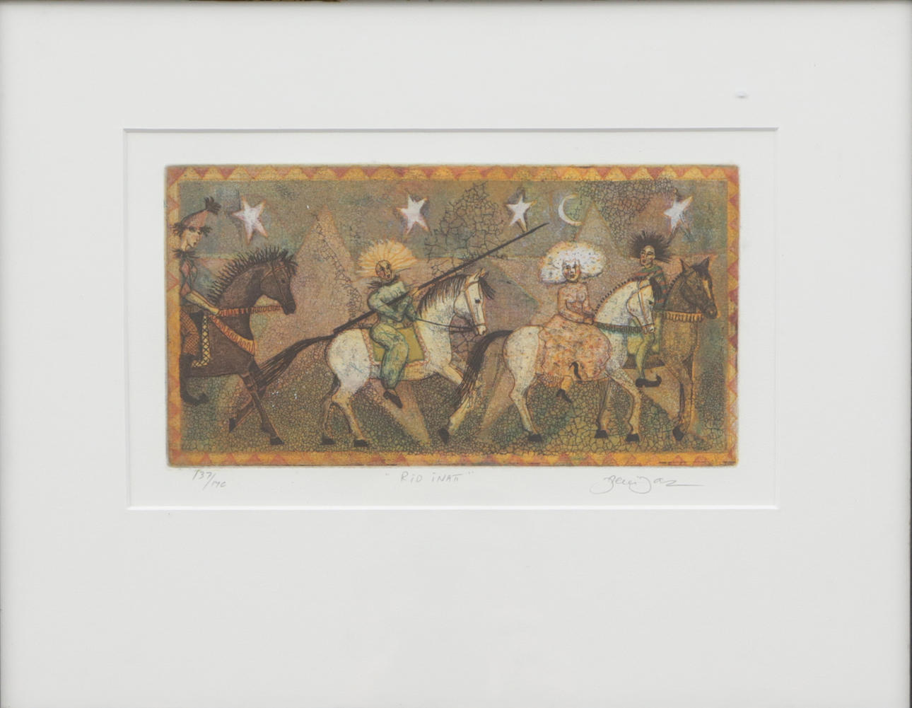 IRENE JARZ. LITO “Rid inatt” signed.