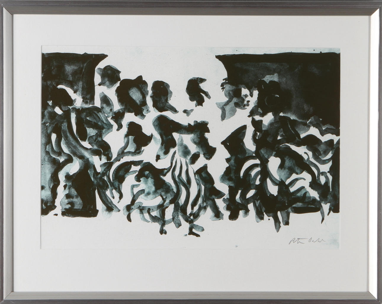 PETER DAHL. Komposition, litografi, signerad.