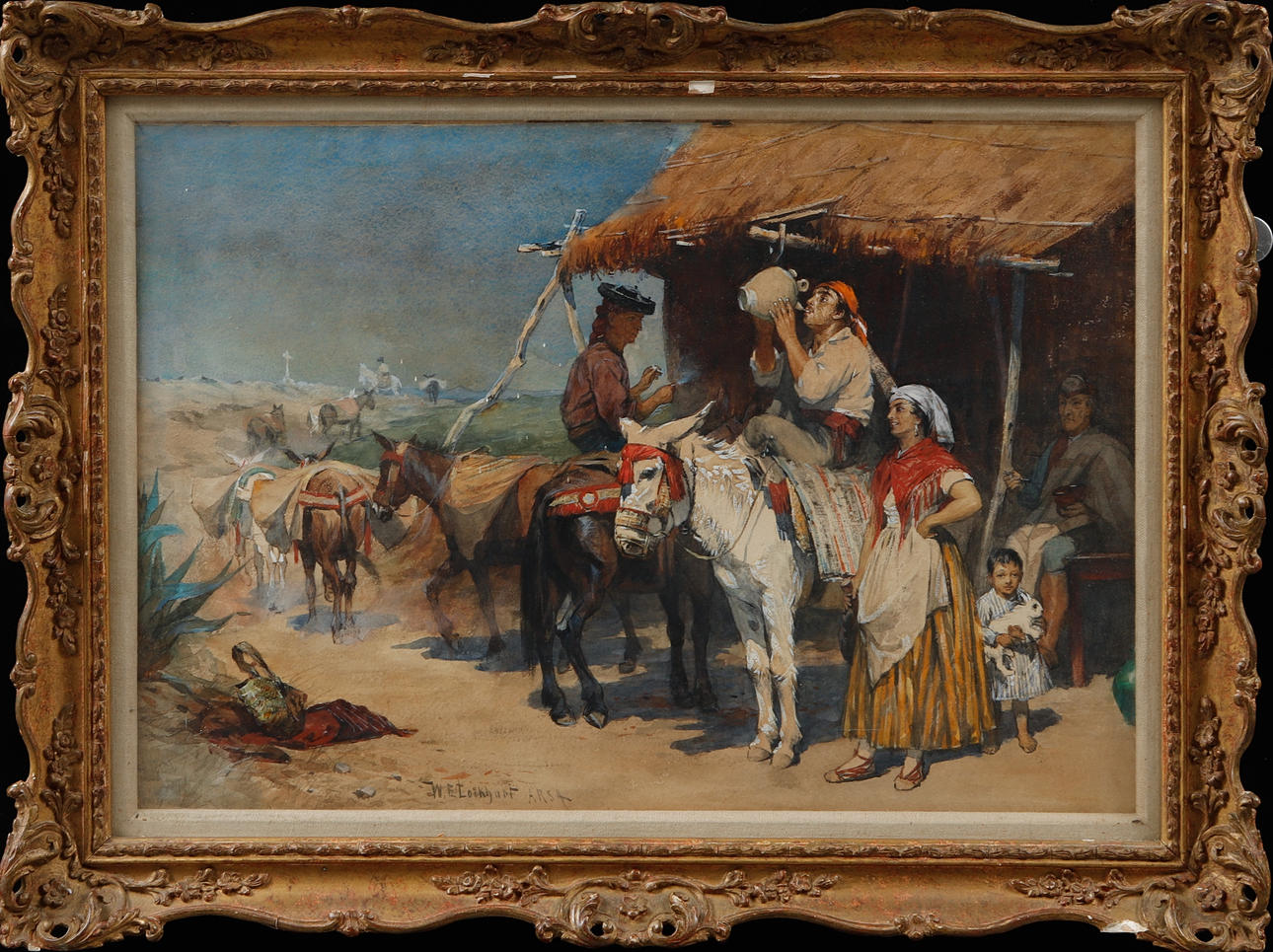 WILLIAM EWART LOCKHART. Figure scene, watercolour, signed.