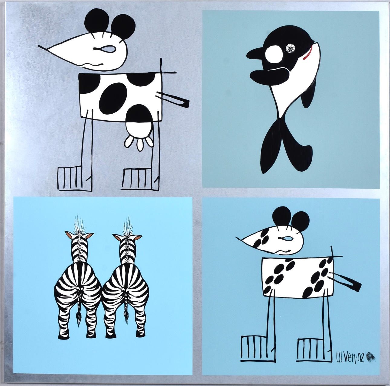 ULF (ULVEN) SCHLYTER. Målning på aluminium.