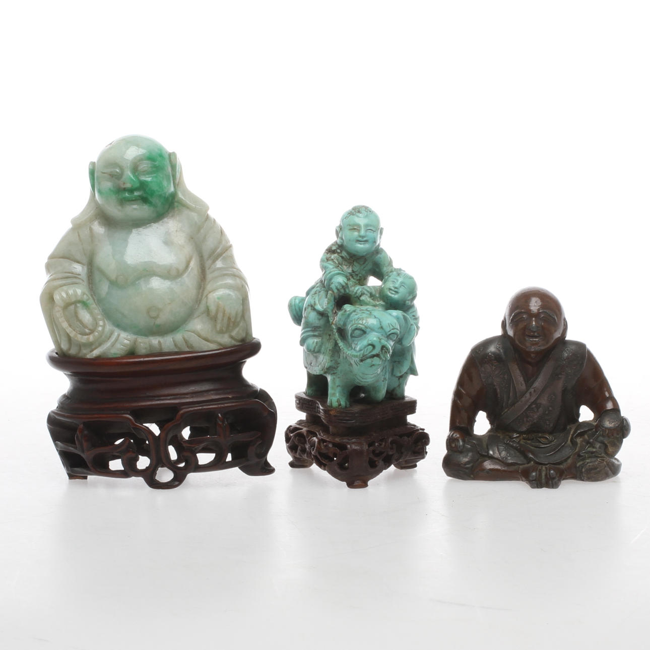 FIGURINER 3 st, delvis stenarbeter, orientaliska.