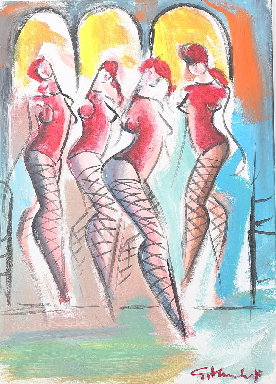 GÖRAN HAUSENKAMP. Modeller, akryl på duk, signerad G Hausenkamp.