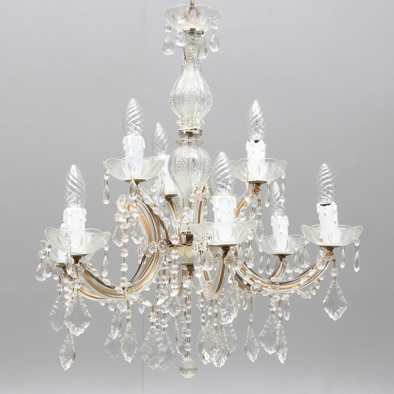 LJUSKRONA, 9 ljusarmar, Maria Theresiastil, 1900-talets andra hälft.