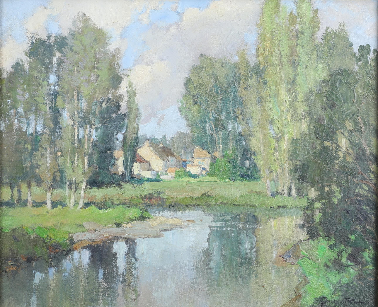 GEORGES CHARLES ROBIN (1903-2003). L'INDRE, PRES DE LOCHES.