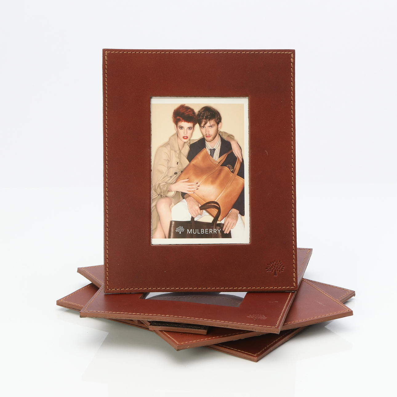 MULBERRY, PHOTO FRAMES, FOUR PCS. Leather.
