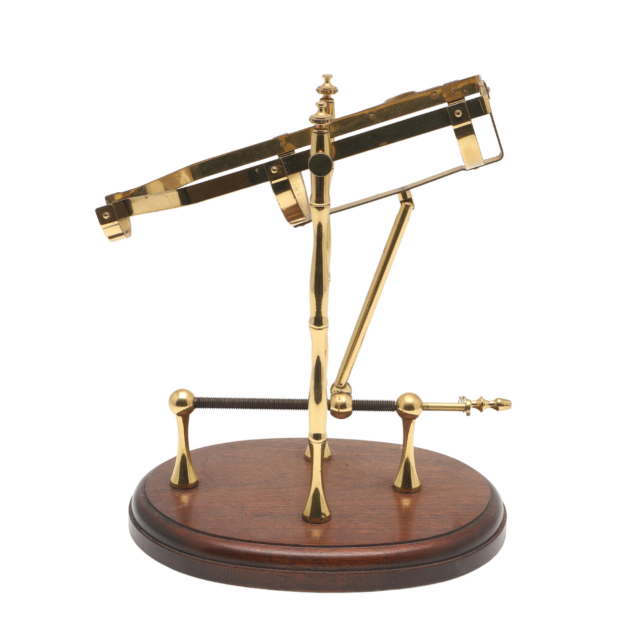 AN ADJUSTABLE WINE DECANTING CRADLE.