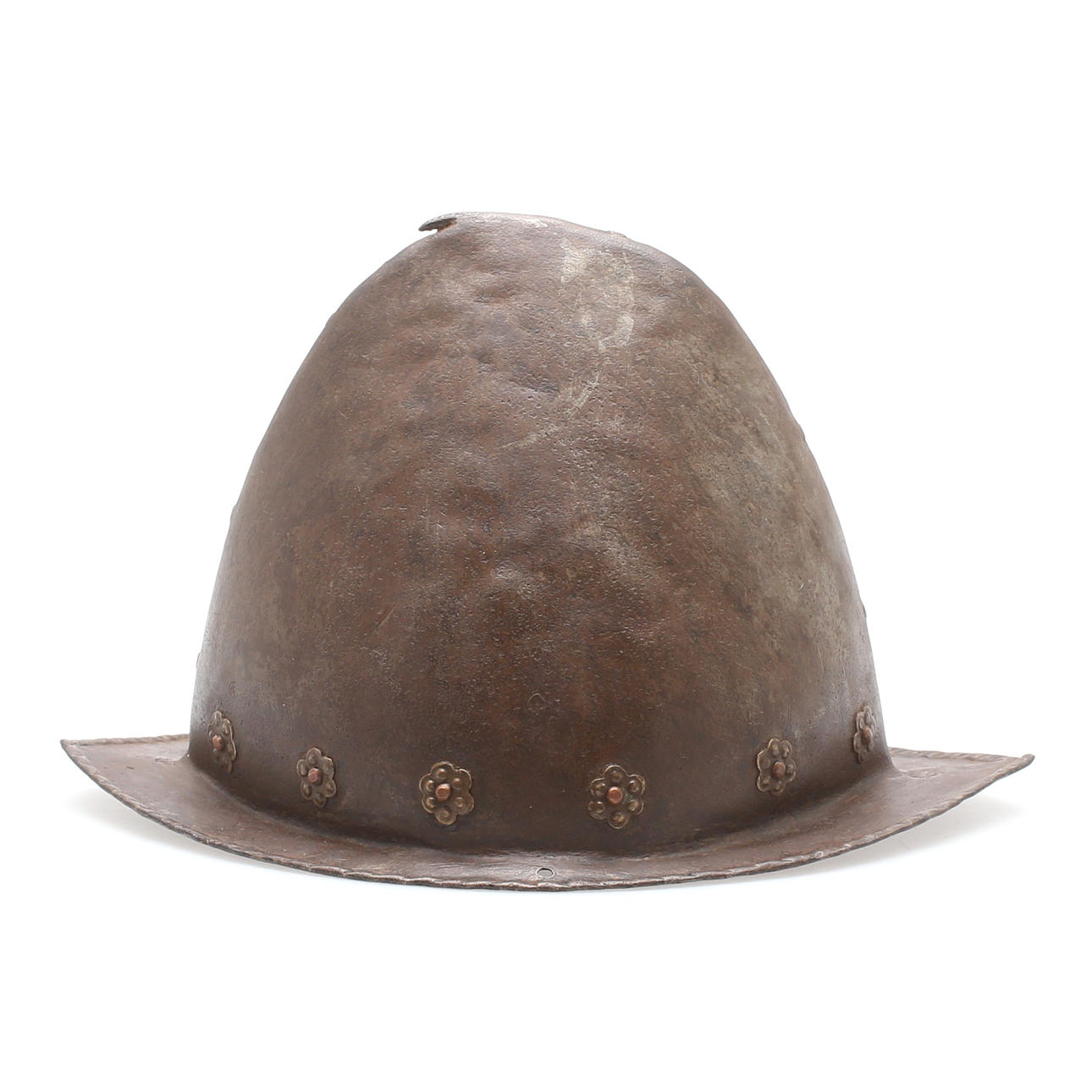 CASCO, hierro bronceado, Cabaset, siglo XVII.