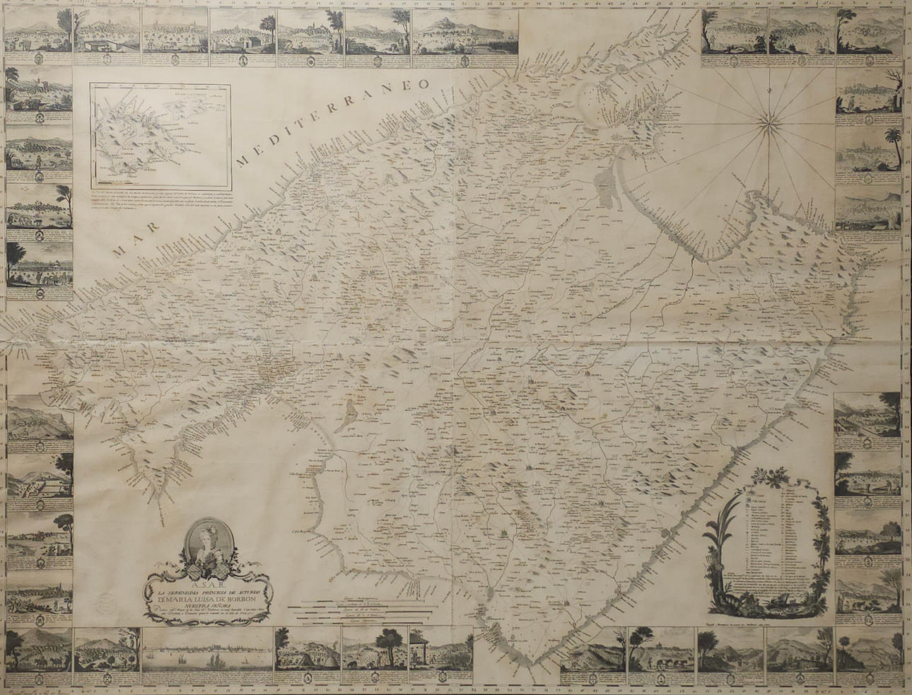 KARTA ÖVER MALLORCA, 1800-TAL.