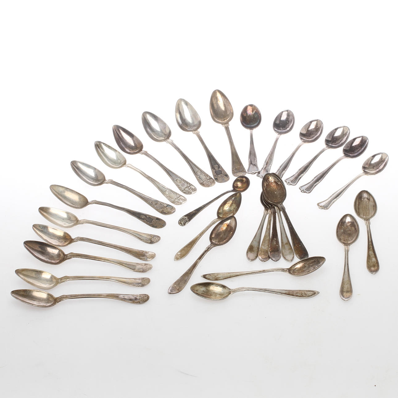 TE&KAFFESKEDAR, 28 st, SENAPSSKED, silver, 18 & 1900-tal.