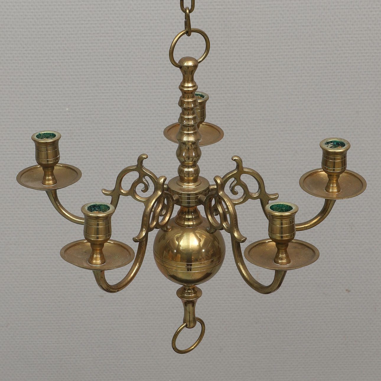 LJUSKRONA, mässing, 5-armad, 1900-tal. Belysning & Lampor - Ljuskronor ...