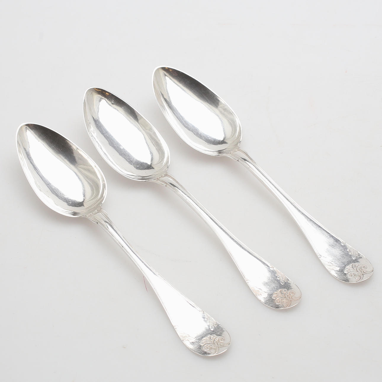 SKEDAR, 3 st, Erik Gustaf Öström, Gävle, 1840, vikt 134 gram.