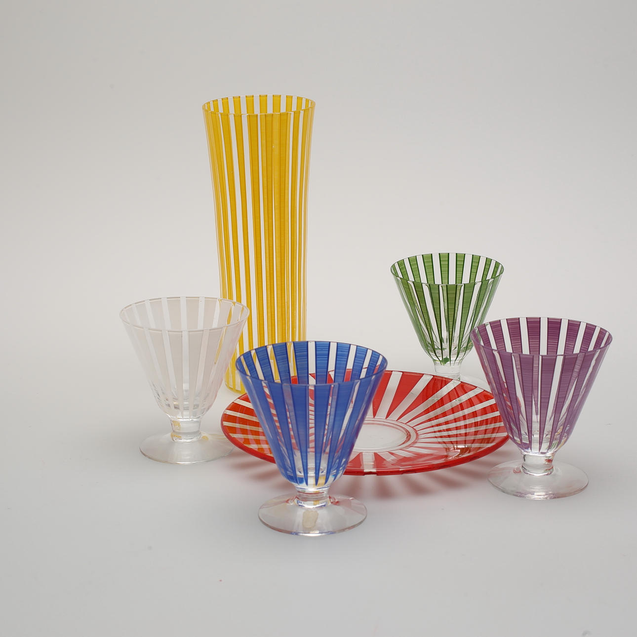 GLASFÖREMÅL, Bengt Orup , Johansfors, 6 delar.