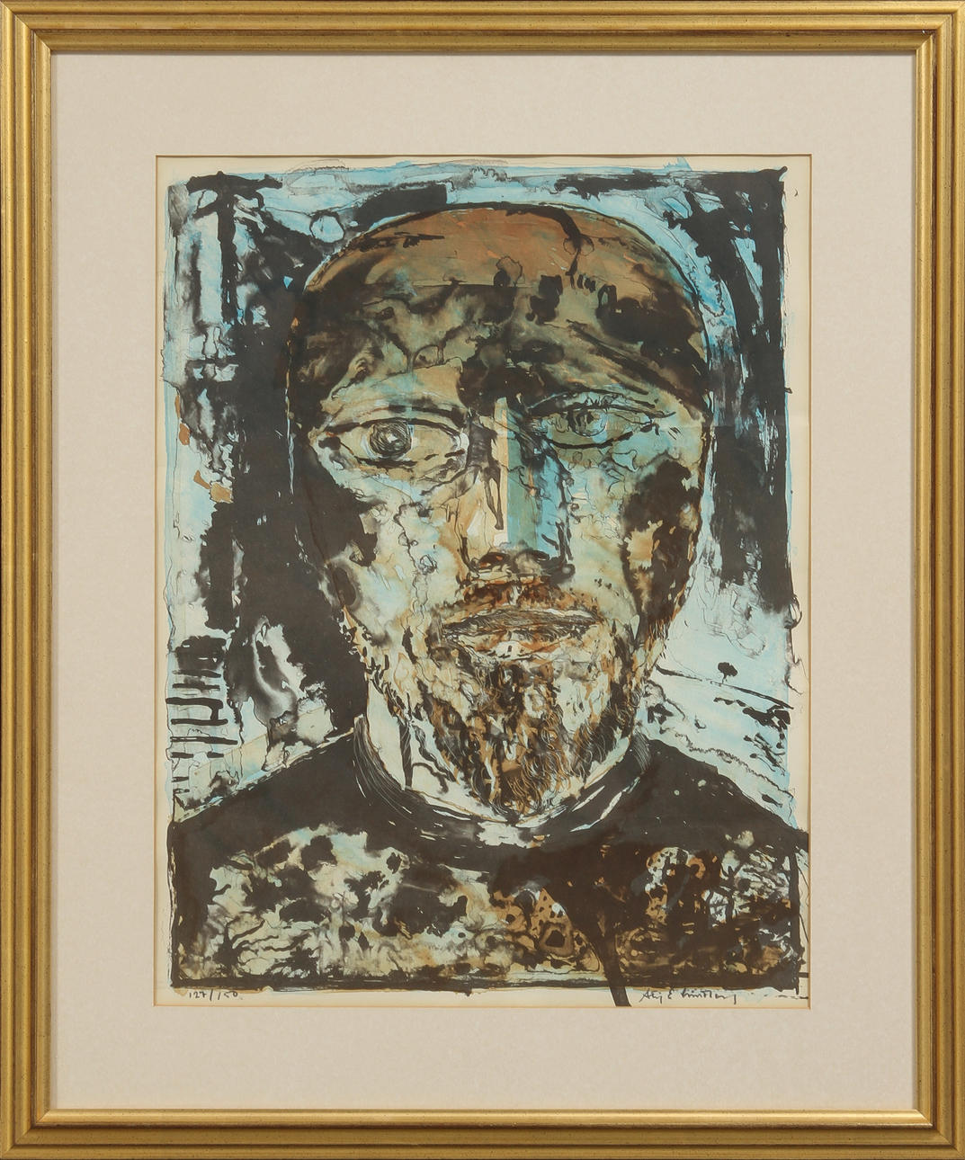 STIG EVERT LINDBERG. färglitografi, sign o numr 127/150.