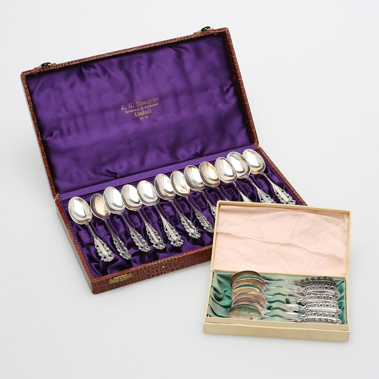 KAFFESKEDAR, 20 st (12+8), silver, GAB 1978 och ESM 1952, vikt 227 gram.