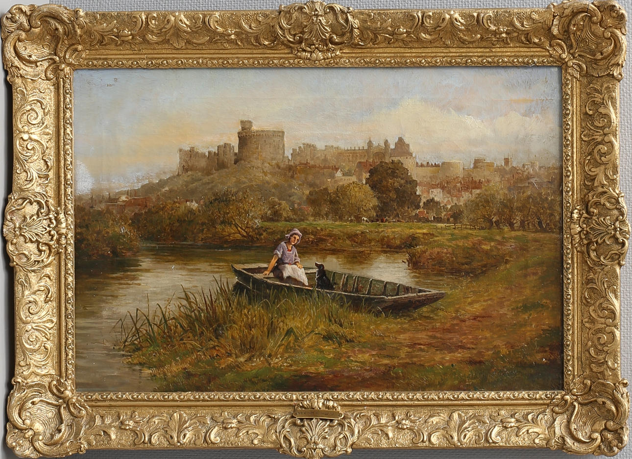 HENRY JOHN YEEND KING. "Windsor from the river". Olja på duk, signerad.