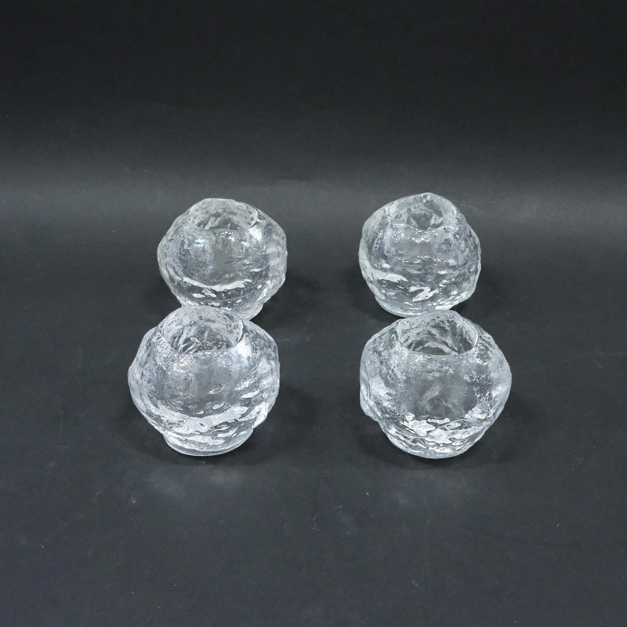 ANN WÄRFF. FOUR LIGHT LANTERNS, “SNOWBALL”, COSTA BODA.