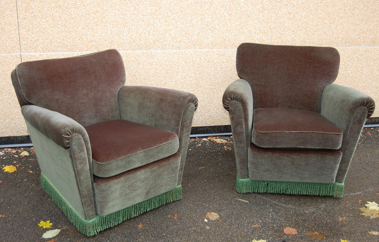 FÅTÖLJER, 1 par 1950-tal.