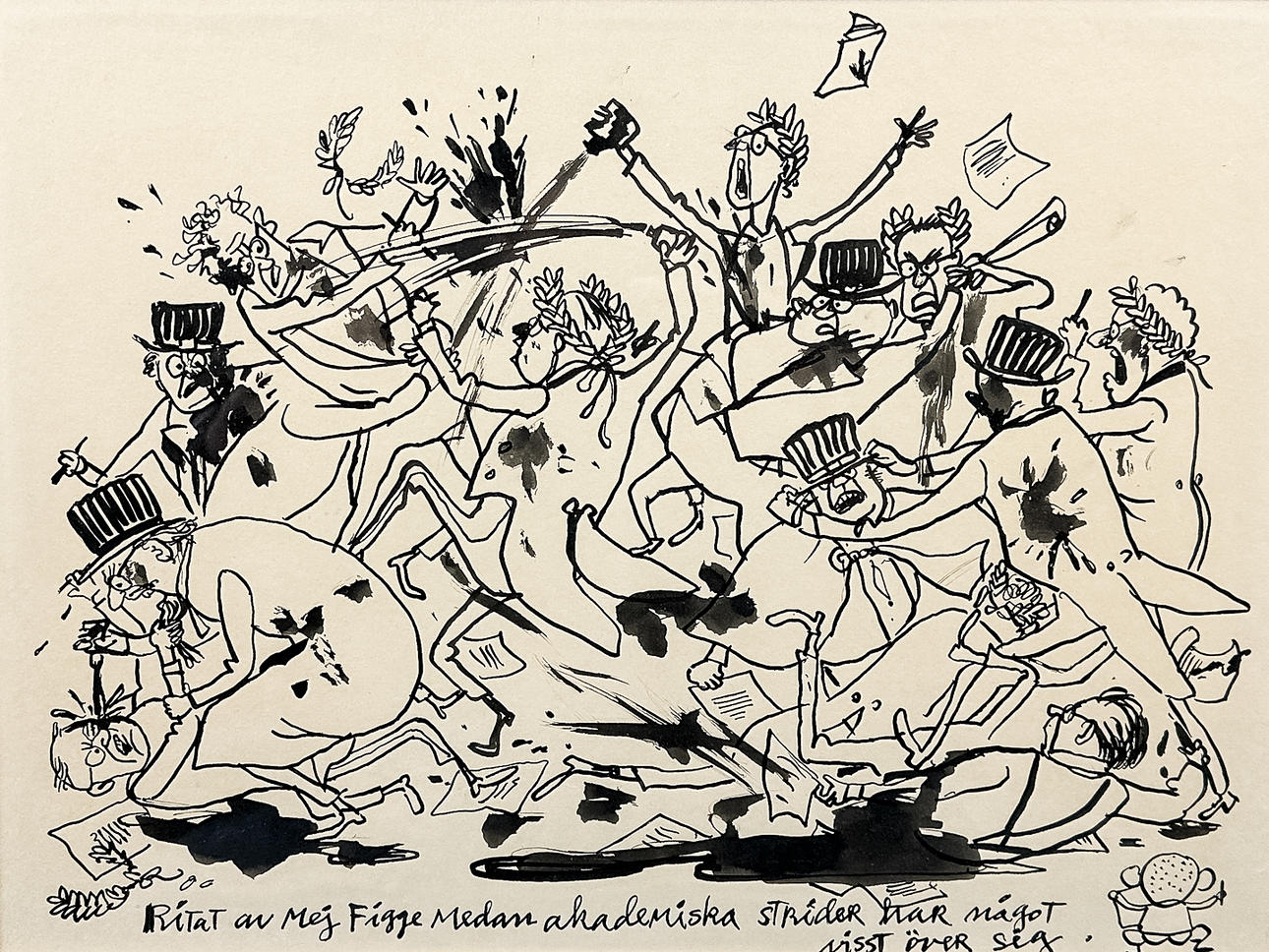 ANDERS "FIGGE" STEN. ZEICHNUNG MIT FILZSTIFT.