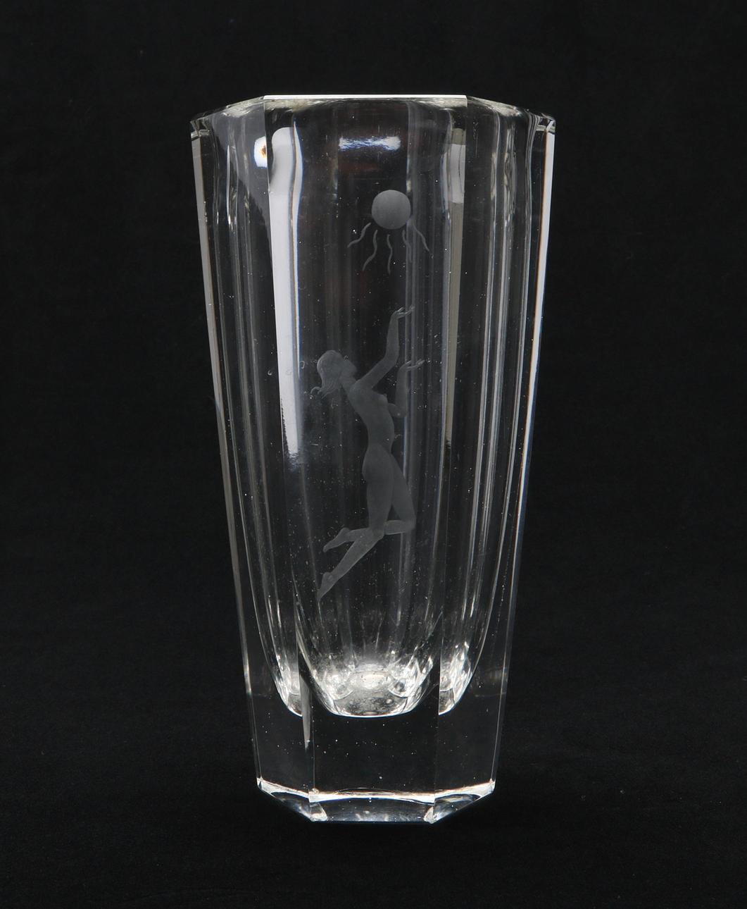 VAS, glas, Fritz Kallenberg, Boda, signerad.