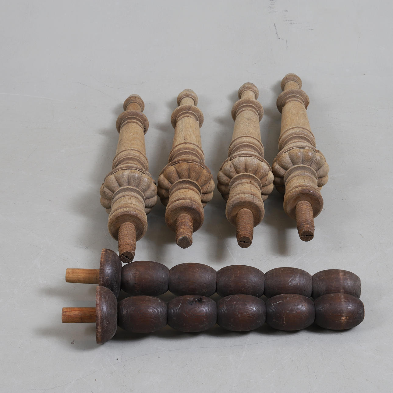 BORDSBEN, 6 st, ek & furu.