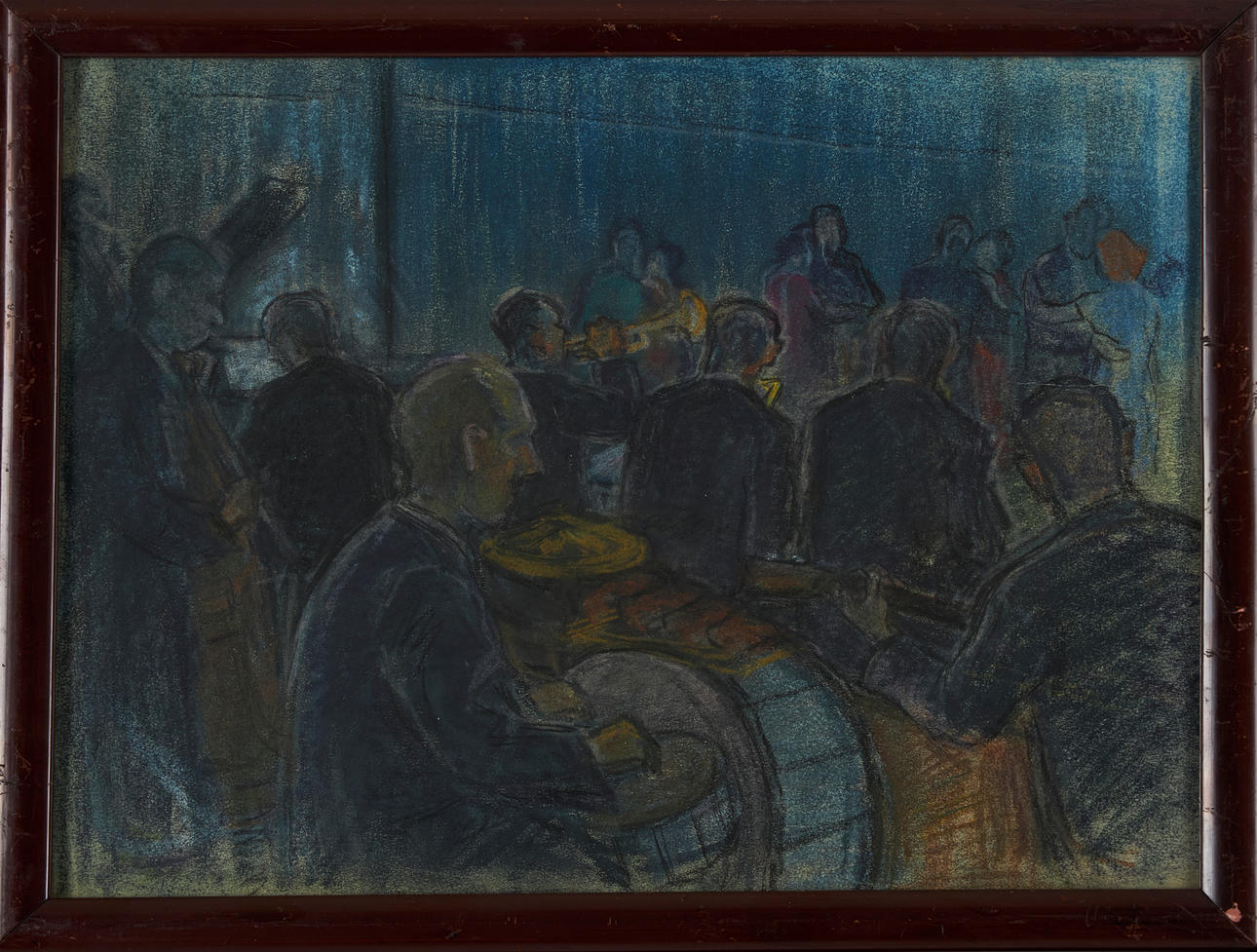 STIG RYDÉN (Sweden/USA 1910-1992) Two paintings, Interior from a dance ...
