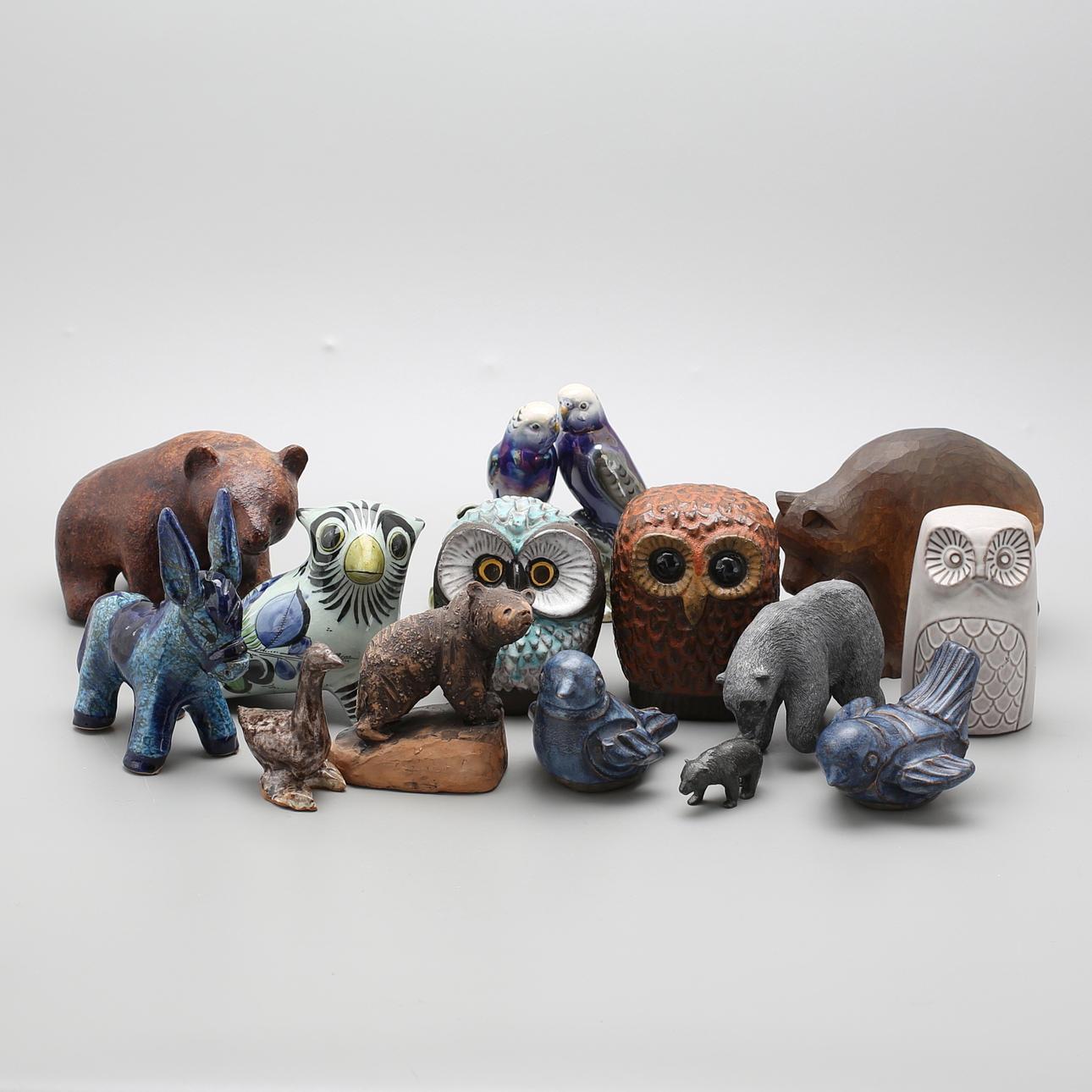 FIGURINER, 14 st, djur, 1900-tal.