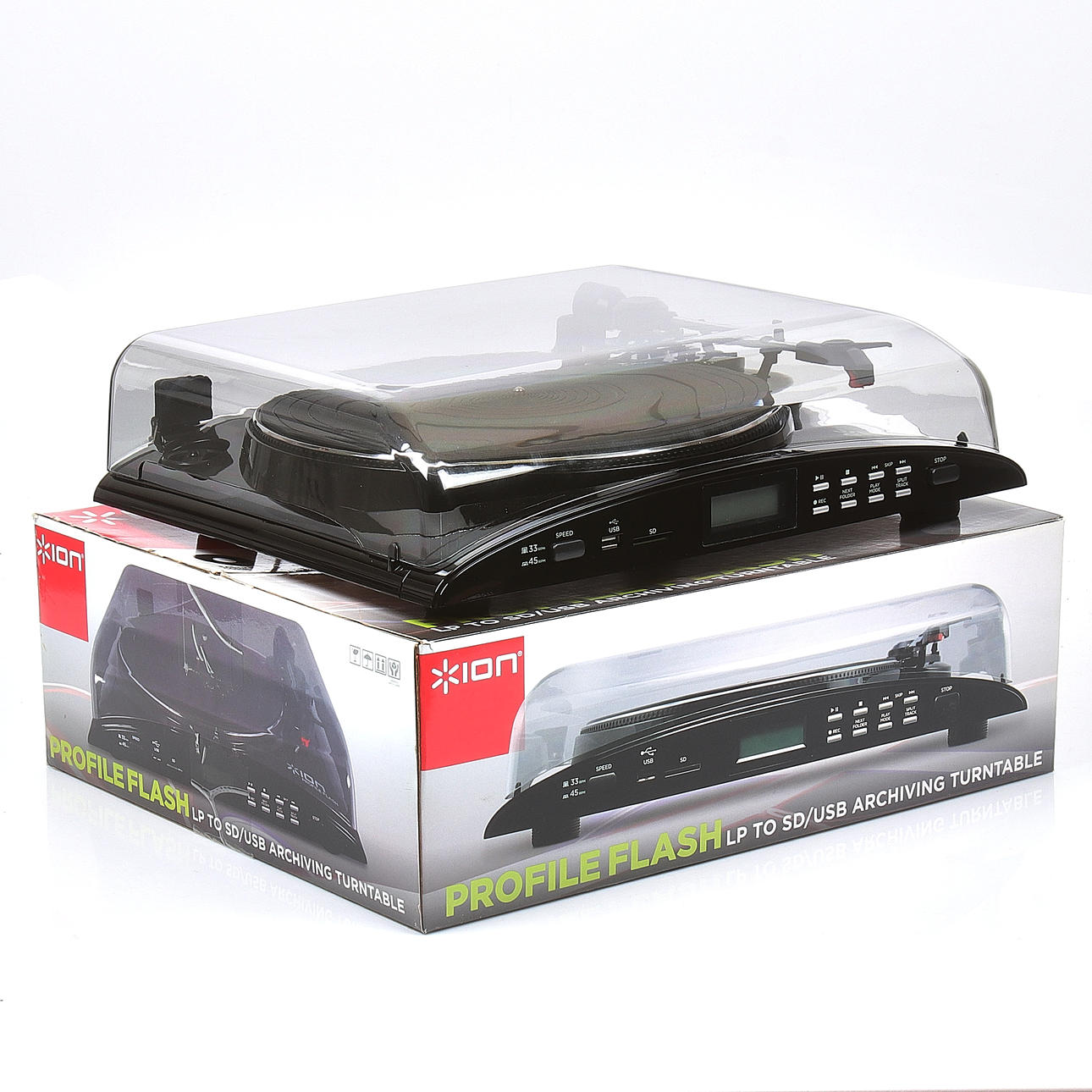 PLATTENSPIELER mit USB-Aufnahme, ION Profile Flash.