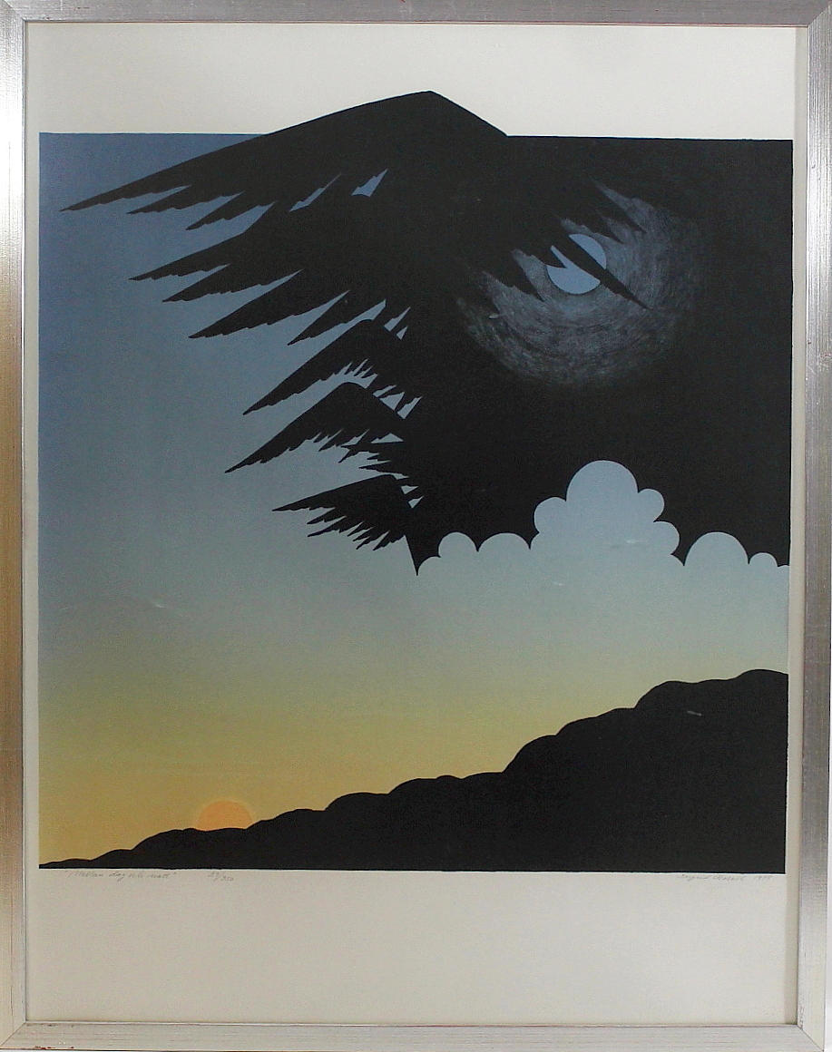 INGRID ROSELL. litografi, " Mellan dag och natt " signerad och numrerad 29/350.