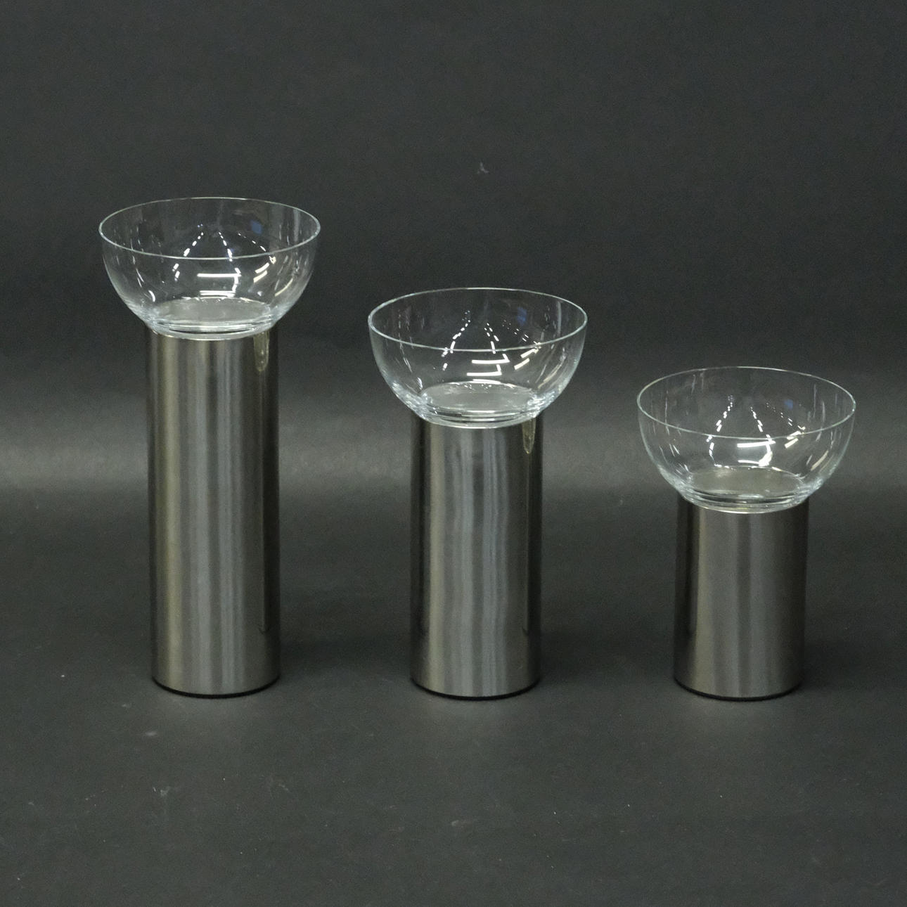 GEORG JENSEN, LYSESTAGER, 3 STK. „OLYMPIA“.