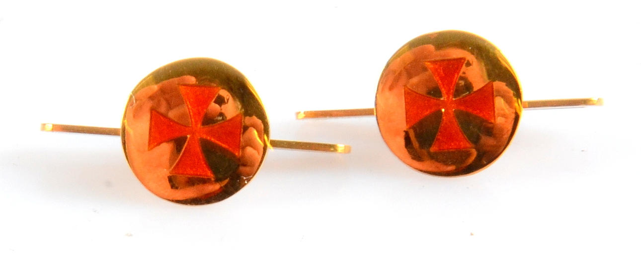 MANSCHETTKNAPPAR, 1-par, Frimurarkors, 1950.