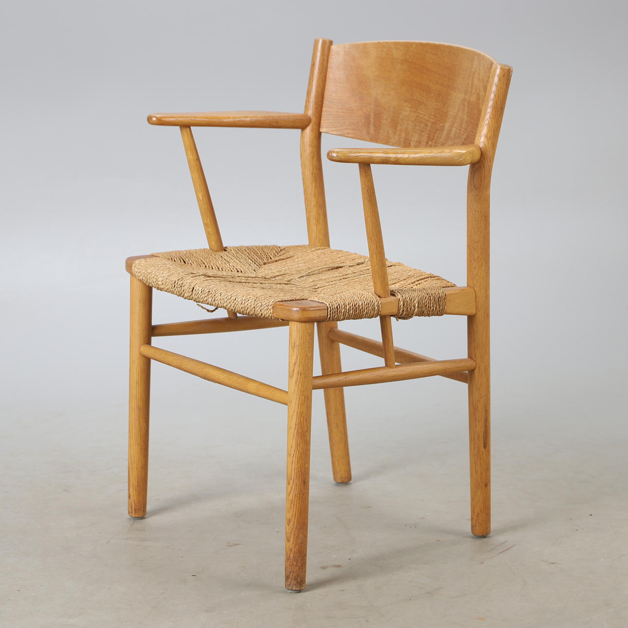 BØRGE MOGENSEN. Armchair, oak with string seat, model “538