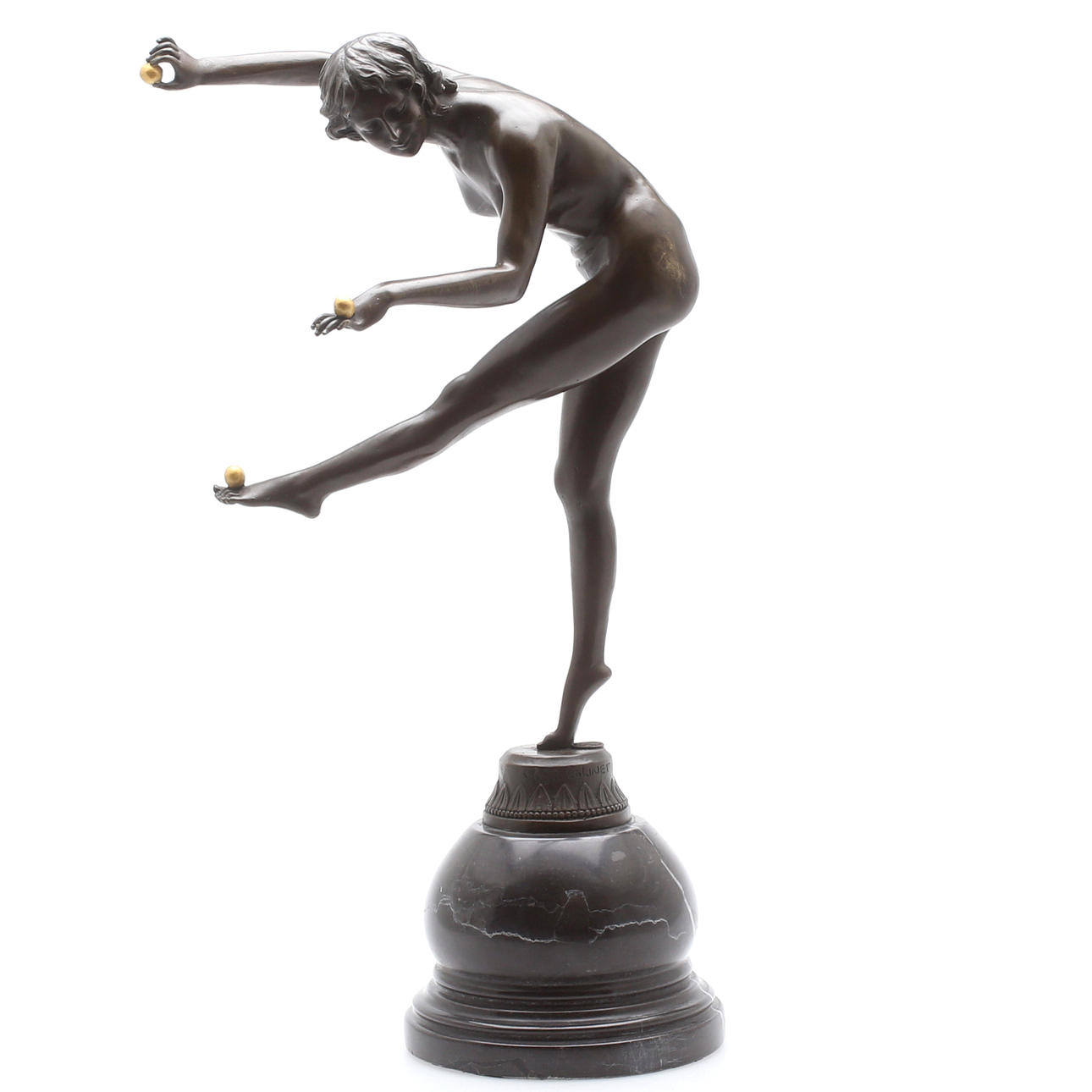 SKULPTUR, brons, dansande kvinna, senare gjutning efter Claire Jeanne Roberte Colinet, signerad CL. JR. COLINET A7240.