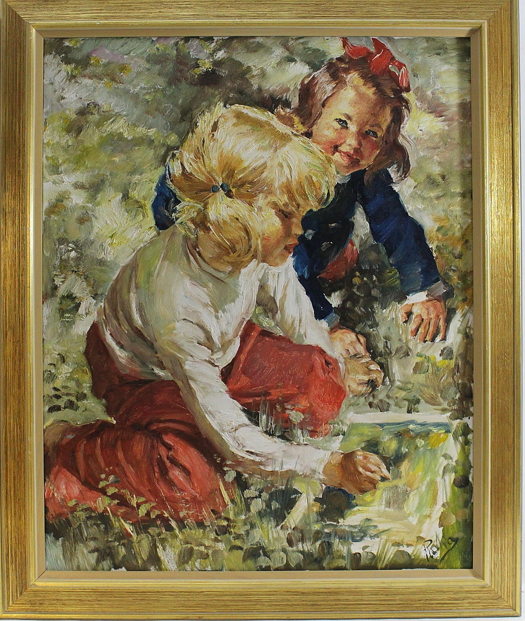 CHARLES ROKA. Olja på duk, barnmotiv , signerad Roka.