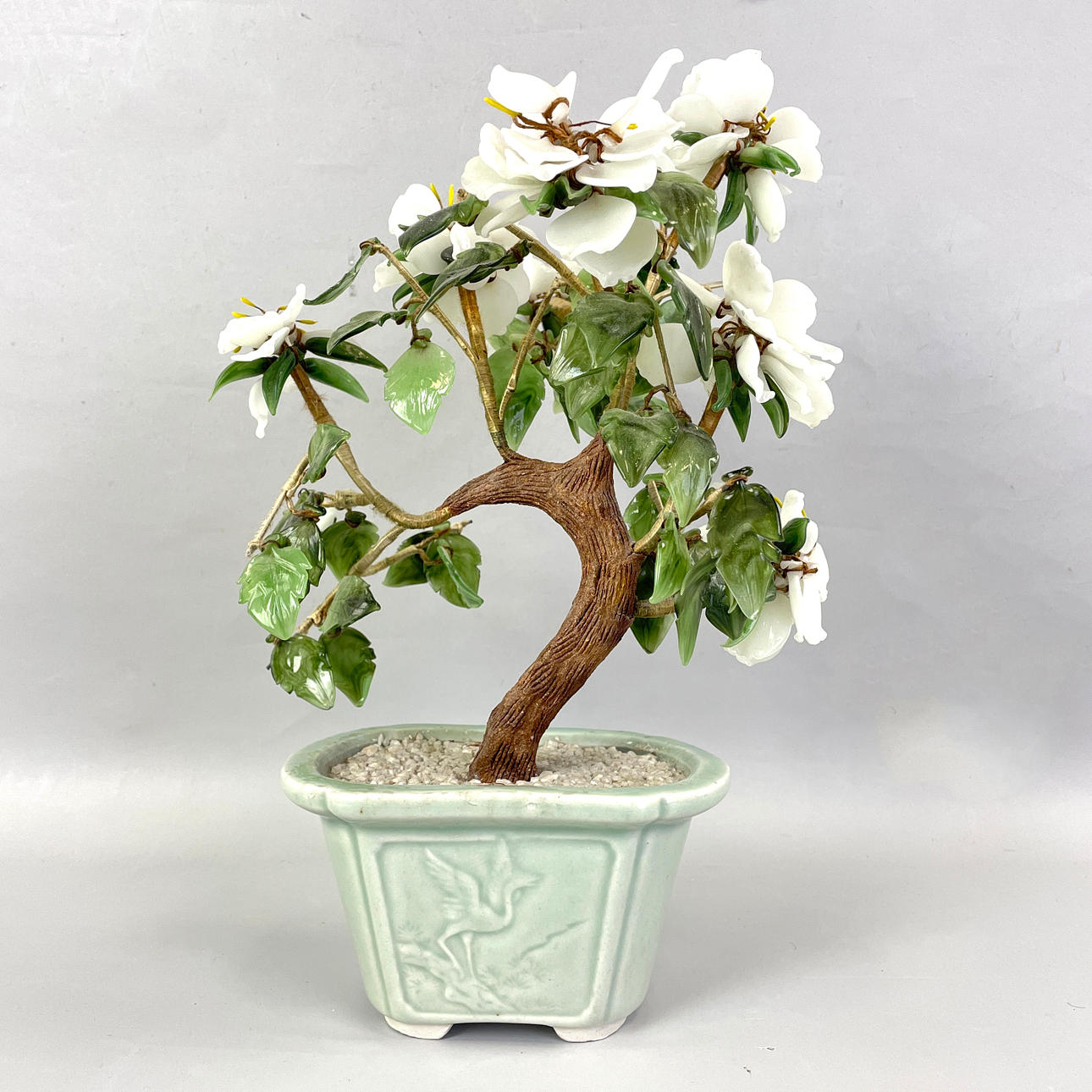 A ceramic and glass bonsai tree, 20th century. Ceramics & Porcelain -  European - Auctionet