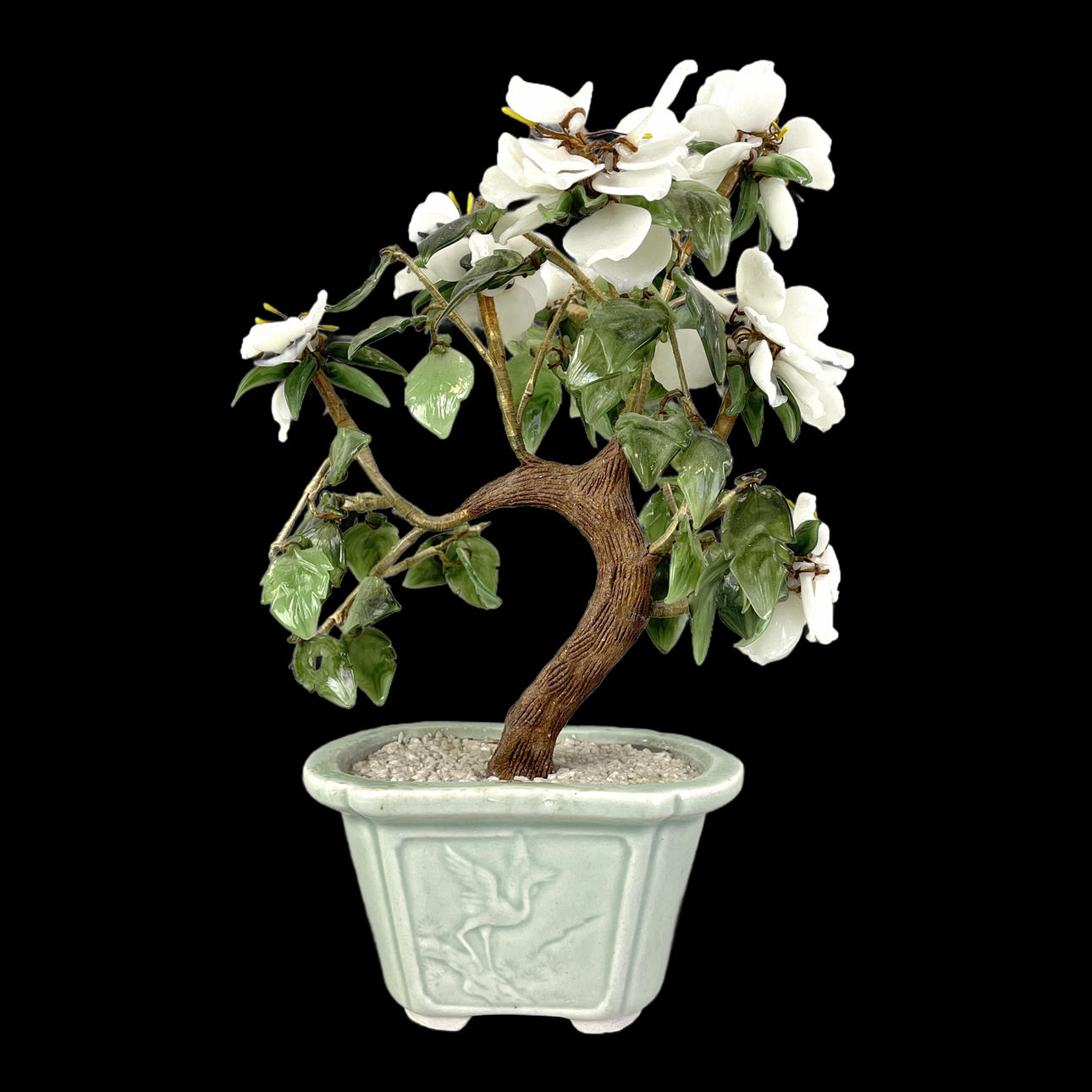 A ceramic and glass bonsai tree, 20th century. Ceramics & Porcelain -  European - Auctionet