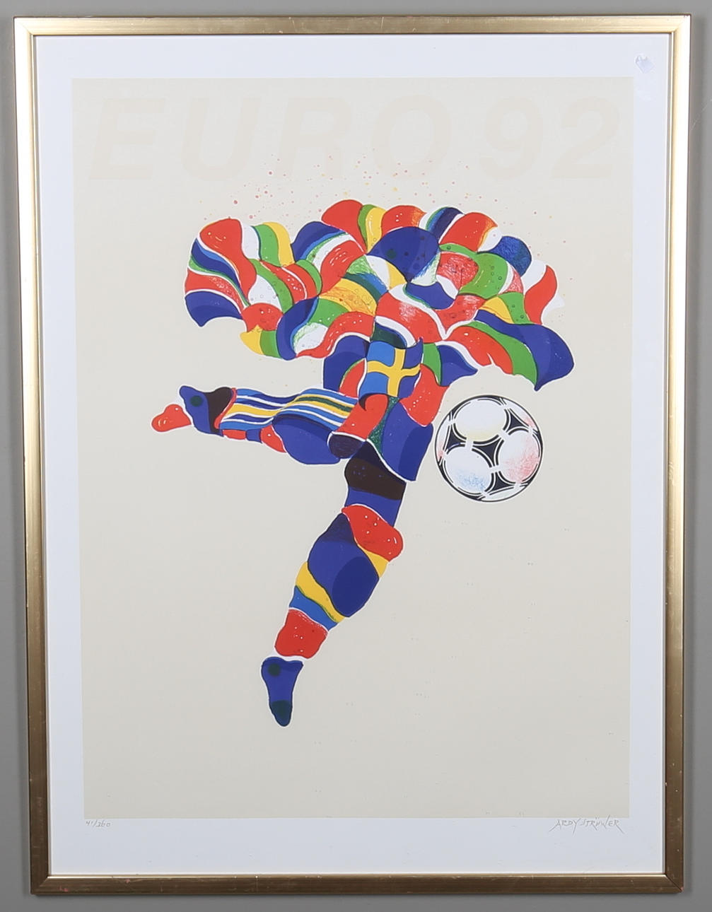 ARDY STRUWER. "Euro 92". Litografi, signerad, numrerad 41/360.