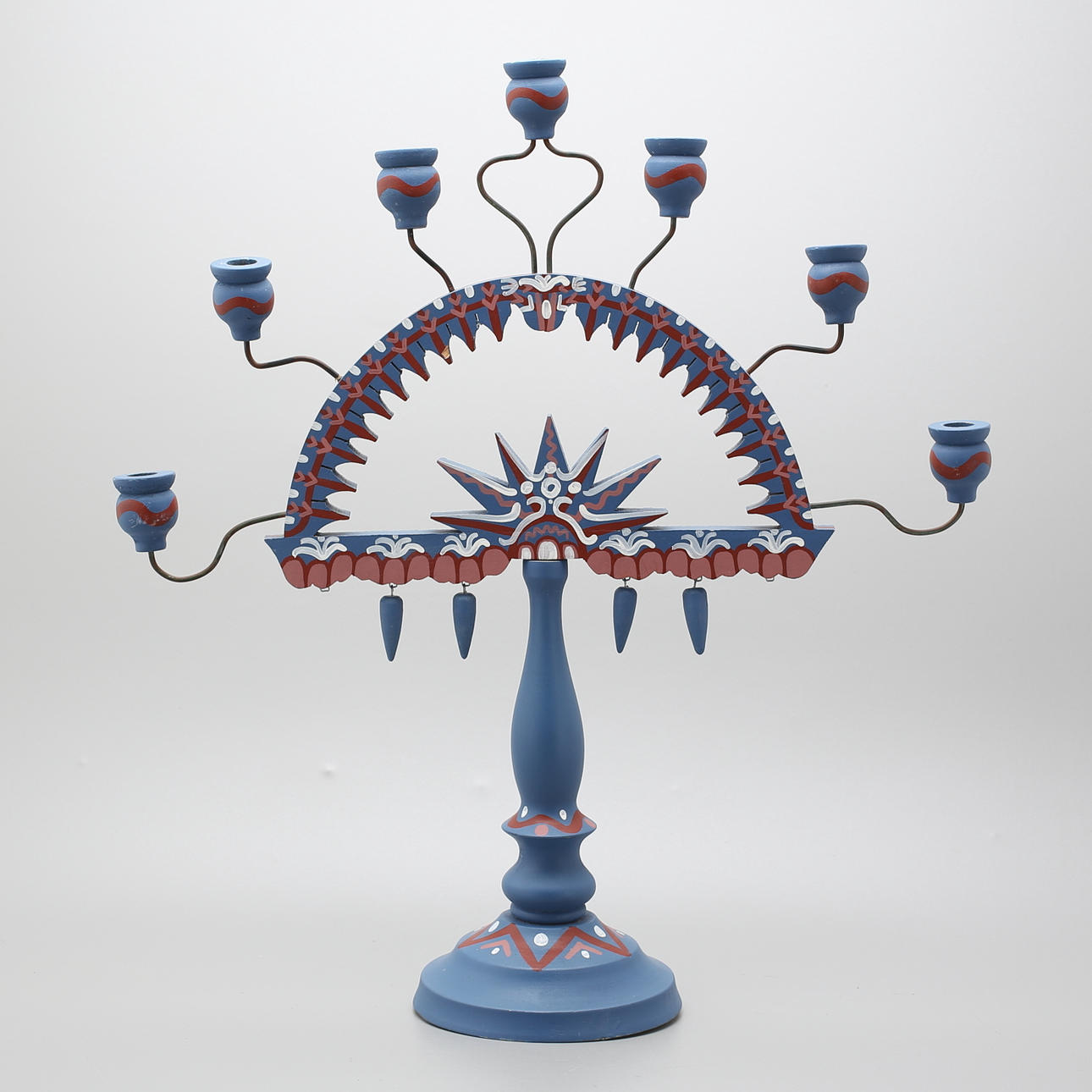 LJUSSTAKE, trä, allmogemålad, 1900-tal.