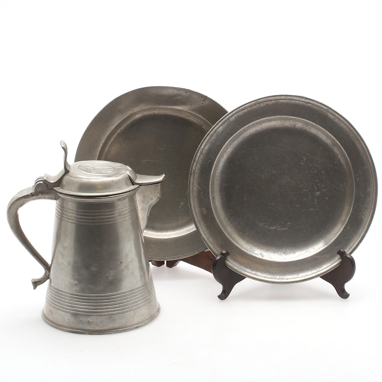 STOP samt FAT, 2 st, tenn, Sverige, 1800-tal.