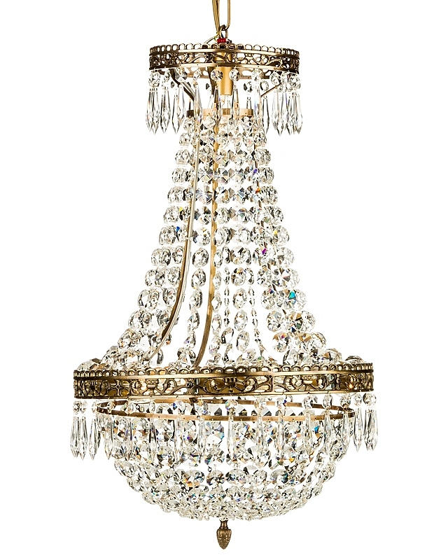 KRISTALLKRONA, från KN CHANDELIERS. Höjd 97 cm.