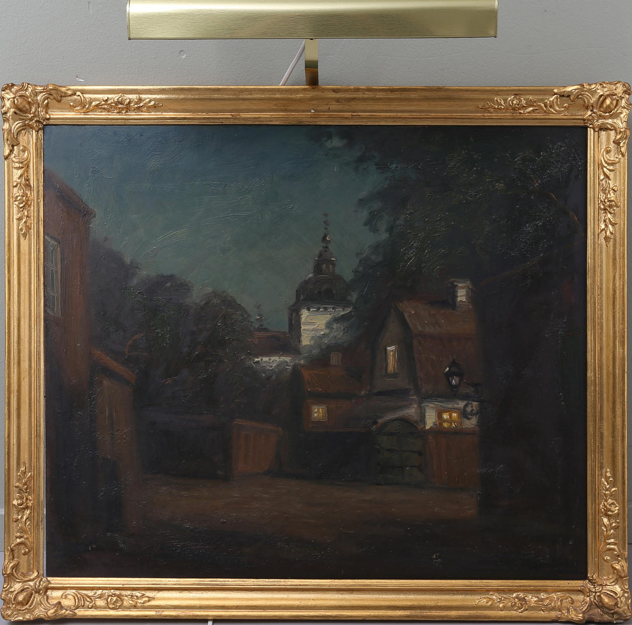 RAGNAR SWAHN. Motiv från Gamla Stan Kalmar, olja på pannå, signerad.