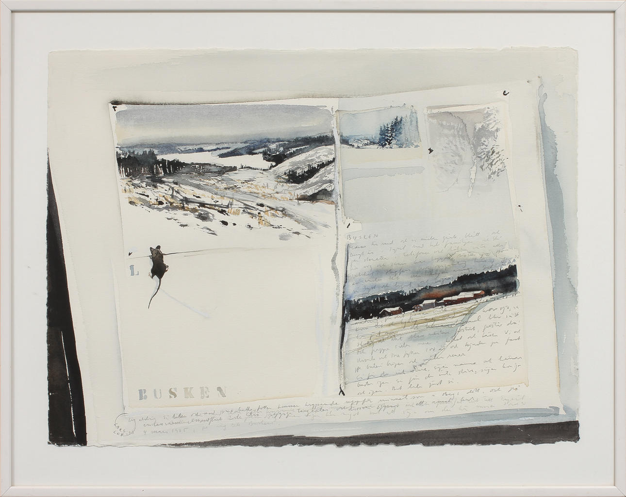 LARS LERIN (F. 1954). "Busken". Akvarell.