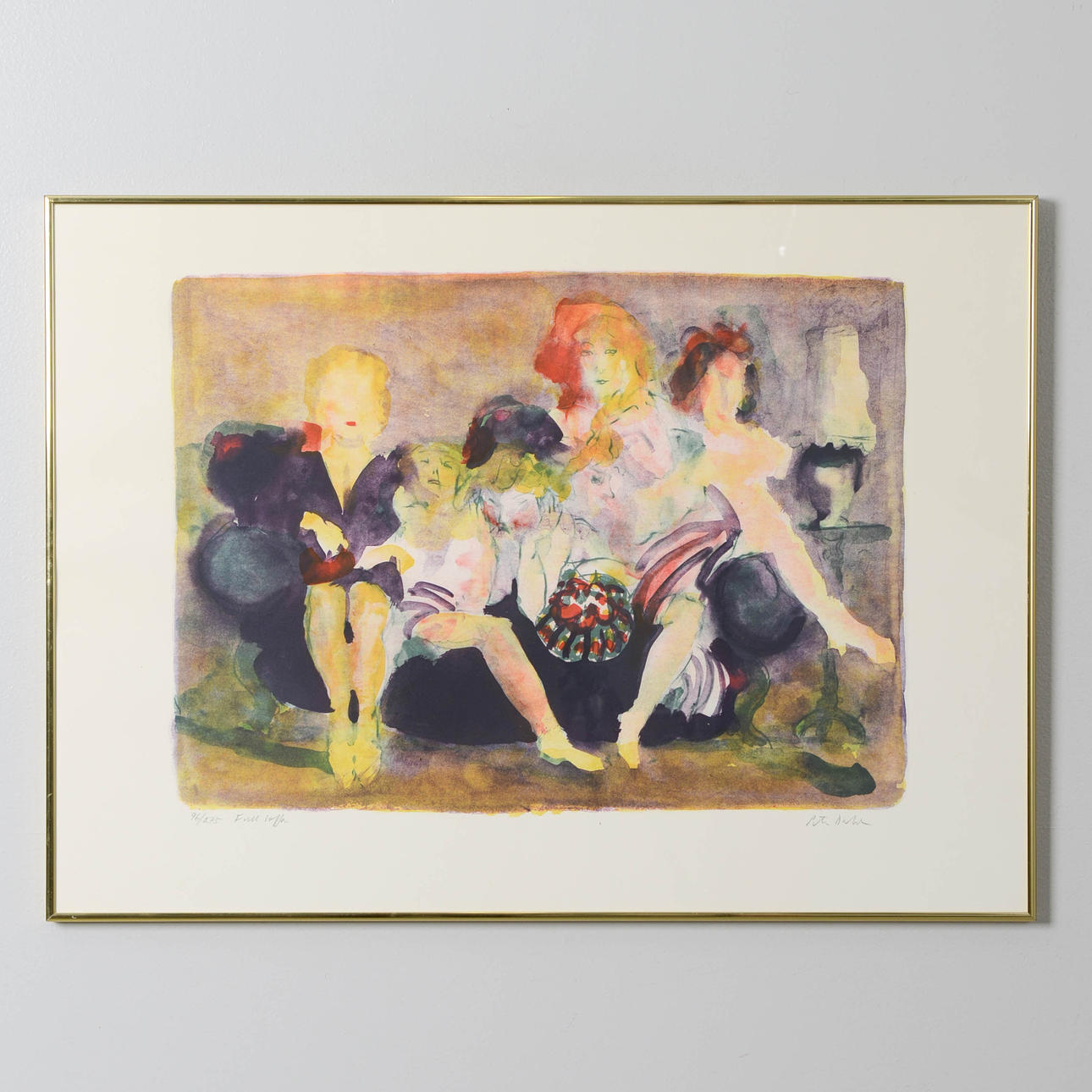 PETER DAHL. „Full Sofa“, Farblithografie, signiert und nummeriert.