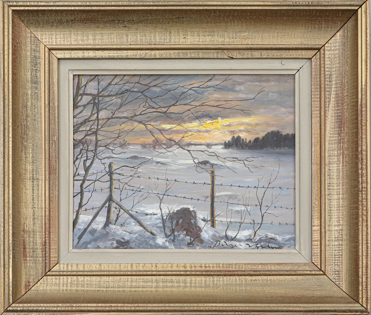 BIRGER HJELM. oil on panel, signed.